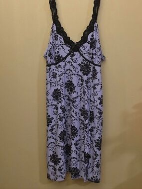 Lavender Floral Lace-Trim Dress, Lingerie,Pastel Goth, Coquette, Fairycore, Sexy